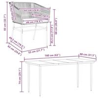 7-delige Tuinset met kussens poly rattan glas zwart - thumbnail