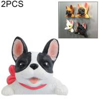 2 PC'S Home Decoratie originaliteit Franse Bulldog stropdas 3D magnetische gesp koelkast plakken - thumbnail