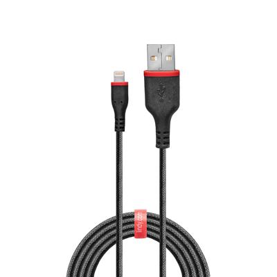 LINDY 31291 USB-kabel USB 2.0 Apple Lightning stekker, USB-A stekker 1.00 m Zwart