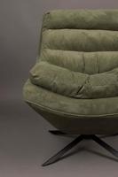 Dutchbone Draaifauteuil 'Vince' Rib, kleur Groen - thumbnail
