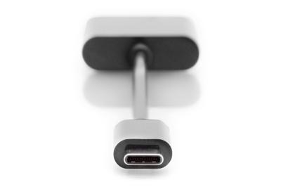 Digitus Audio Adapterkabel [1x USB-C stekker - 2x USB-C bus, Jackplug female 3,5 mm] AK-300400-002-S 20.00 cm Afgeschermd, Afgeschermd (dubbel)