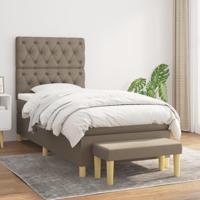Boxspring met matras stof taupe 80x200 cm - thumbnail