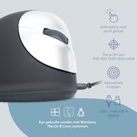 R-GO Tools RGOHE Ergonomische muis USB Optisch Zwart, Zilver 4 Toetsen 3500 dpi Ergonomisch - thumbnail