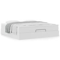 Ottoman bed met matras 180x200cm kunstleer wit - thumbnail