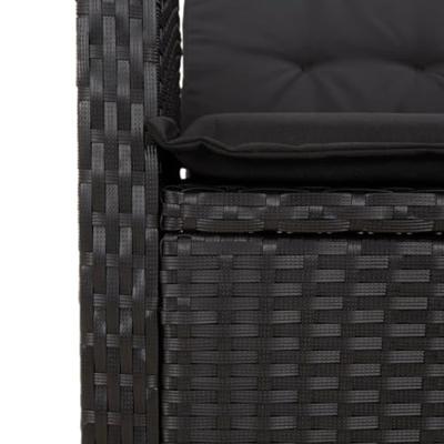 9-delige Tuinset poly rattan zwart