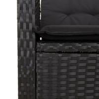 9-delige Tuinset poly rattan zwart - thumbnail