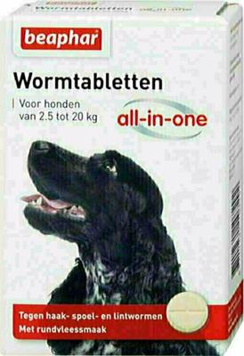 BEAPHAR WORMTABLET ALL-IN-ONE HOND 2,5-20 KG 2 TBL