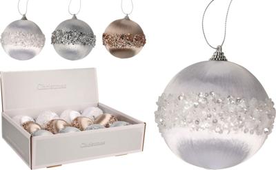 Kerstbal 100 mm kralen 3ass kleuren Nampook - Nampook Kerstbal 100 mm kralen 3ass kleuren Nampook - Nampook