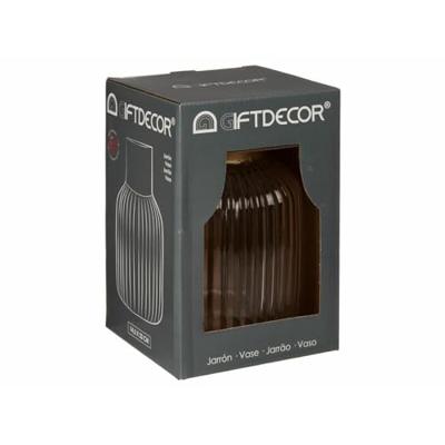 Vaas Gift Decor Transparant Gouden Glas 14,5 x 22 x 14,5 cm (6 Stuks)