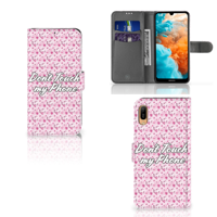 Huawei Y6 (2019) Portemonnee Hoesje Flowers Pink DTMP | Portemonnee hoesje - thumbnail