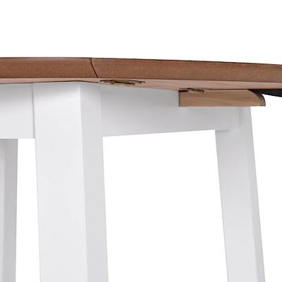 VidaXL Eettafel inklapbaar rond mdf wit