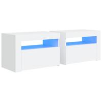 Nachtkastjes 2 st LED 60x35x40 cm wit - thumbnail