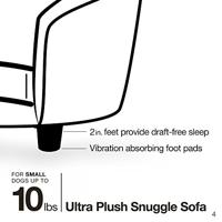 Enchanted hondenmand sofa ultra pluche snuggle donkergrijs 68x40,5x37,5 cm - thumbnail