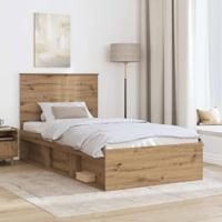 Bedframe Ambachtelijk eiken 100 x 200 cm Massief grenenhout - thumbnail