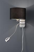 Trio WandlampSeries 2711 met leeslamp en zwarte kap - 271170202 - thumbnail