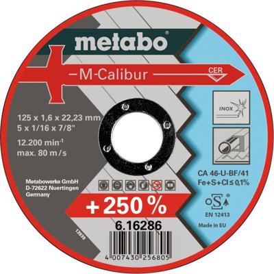 Metabo Accessoires M-Calibur Doorslijpschijf Ø 115x1,6x22,23 mm - 25 stuks - 616285000 Metabo Accessoires M-Calibur Doorslijpschijf Ø 115x1,6x22,23 mm - 25 stuks - 616285000