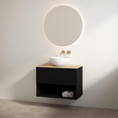 Badmeubelset Best Design Rigatti 60 cm Mat Zwart + Halifax Blad