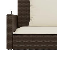 Schommelbank met kussens 119x56x48 cm poly rattan bruin - thumbnail