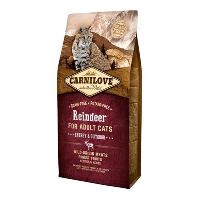 CARNILOVE Cat Adult Energy & Outdoor Reindeer - droog kattenvoer - 6kg