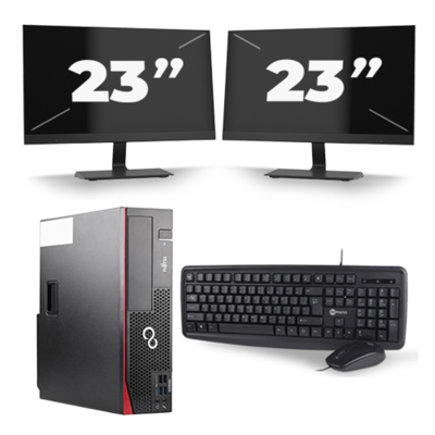Fujitsu Esprimo D556 SFF - Intel Core i5-6e Generatie - 8GB RAM - 256GB SSD - Windows 11 + 2x 23 inch Monitor