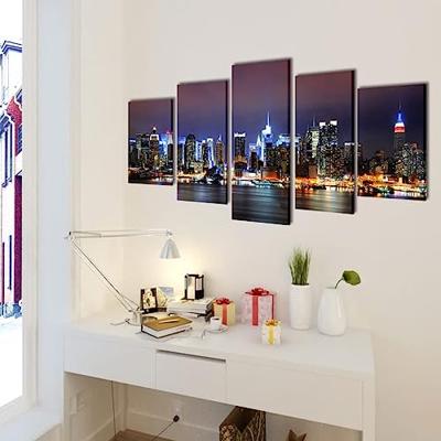 VidaXL Canvas muurdruk set kleurrijke new york skyline 100 x 50 cm