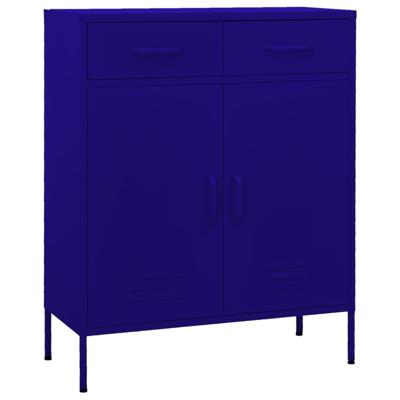 Opbergkast 80x35x101,5 cm staal marineblauw