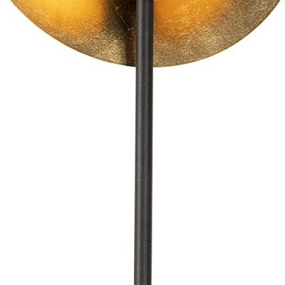 QAZQA Art Deco vloerlamp zwart met goud - Emilienne QAZQA Art Deco vloerlamp zwart met goud - Emilienne