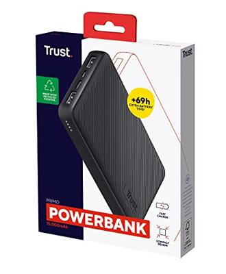 Trust Primo Powerbank 15.000 mAh Powerbank Zwart - thumbnail