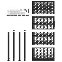 Poort met kruisontwerp 105x205 cm staal zwart - thumbnail