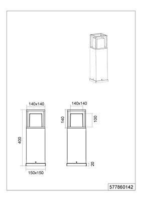 Trio Staande lampWitham antraciet 40cm - 577860142