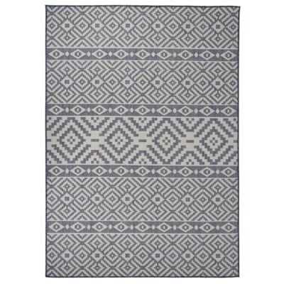 VidaXL Buitenkleed met patroon platgeweven 120x170 cm blauw