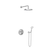 Hotbath Buddy - Inbouw Regendoucheset - Thermostatisch - Wandarm 35 cm - Hoofddouche 250 mm - Ronde Handdouche 3 Standen - met 2-Weg Stop-Omstel - Waterbesparend - V01 - thumbnail