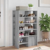 Schoenenkast met plank 2 pcs Grijs Sonoma Bewerkt hout - thumbnail