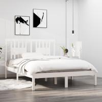 Bedframe massief hout wit 135x190 cm - thumbnail