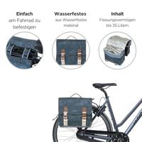 Basil bohème dubbele fietstas - groen, waterafstotend, 35l, mik-systeem - thumbnail