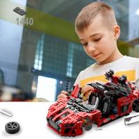 Audi R8 Spyder 1:14 bouwstenen/bouwset - Rood - thumbnail