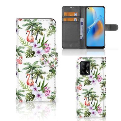 OPPO A74 4G | Telefoonhoesje | Met pasjeshouder | Flamingo Palms