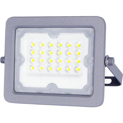 LED Bouwlamp 20W - Koud Wit 6500K - IP65 Waterdicht - Kantelbaar Grijs