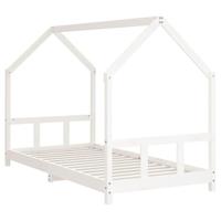 Kinderbedframe 90x190 cm massief grenenhout wit - thumbnail