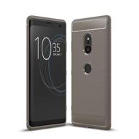 Geborsteld textuur Carbon Fiber schokbestendig TPU Case voor Sony Xperia XZ3 (grijs) - thumbnail