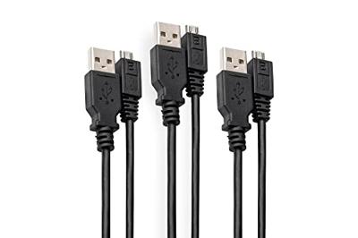DIGITUS USB 2.0 aansluitkabel - 3 stuks - 1,0 m - USB A (St) naar USB Micro B (St) - 480 Mbit/s - verbindingskabel - zwart