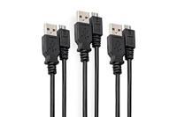 DIGITUS USB 2.0 aansluitkabel - 3 stuks - 1,0 m - USB A (St) naar USB Micro B (St) - 480 Mbit/s - verbindingskabel - zwart - thumbnail
