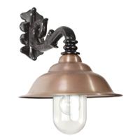 KS Verlichting Nostalgische wandlampChateau met koperen kap - zwart - 1256 - thumbnail