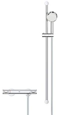 Doucheset Grohe Grohtherm 1000 Performance Opbouw Rond Glans Chroom Hartafstand 15cm Thermostaatkraan Glijstang 90cm Handdouche 2 Standen Doucheset Grohe Grohtherm 1000 Performance Opbouw Rond Glans Chroom Hartafstand 15cm Thermostaatkraan Glijstang 90cm Handdouche 2 Standen