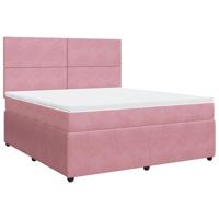 Boxspring met matras fluweel roze 180x200 cm - thumbnail