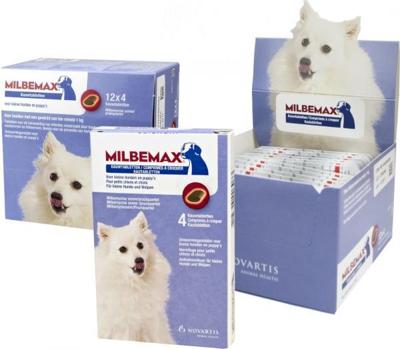 MILBEMAX KAUWTABLET ONTWORMING KLEINE HOND/PUPPY 4 TABLETTEN