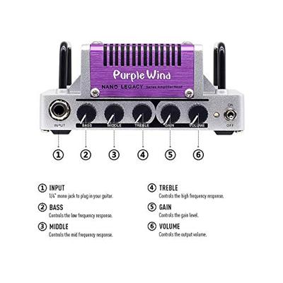 Hotone Nano Legacy Purple Wind 5 Watt gitaarversterker top Hotone Nano Legacy Purple Wind 5 Watt gitaarversterker top