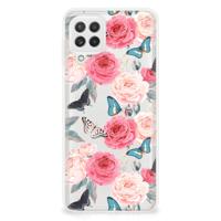 Samsung Galaxy A22 4G | M22 | TPU Case | Butterfly Roses - thumbnail