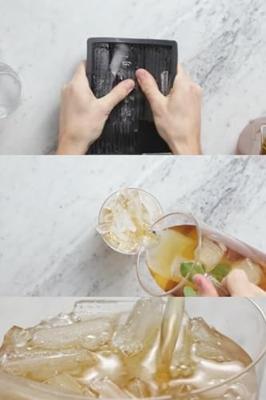 IJsblokjesmaker siliconen 18x14cm grijs IJsblokjesmaker siliconen 18x14cm grijs