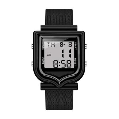 SANDA 388 modieuze Square outdoor sport Leisure horloge mannen en vrouwen multi-functioneel waterdicht lichtgevende elektronische horloge (wit)